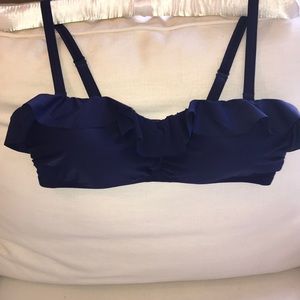 Boden Navy ruffle swimsuit top size 10